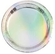 Iridescent Foil Paper Plate 18cm (7") - 8pk