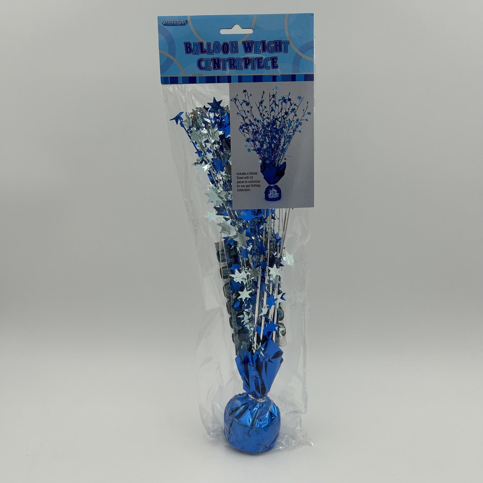 Blue Foil Balloon Weight Centrepiece