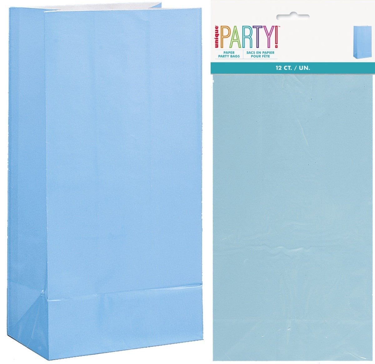 PAPER BAGS - POWDER BLUE 12pk