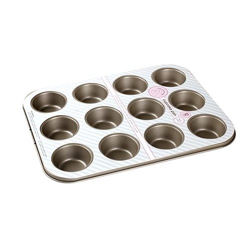 Baking Cupcake Tray 12 Cup Nonstick Champagne 35x26.5x3cm