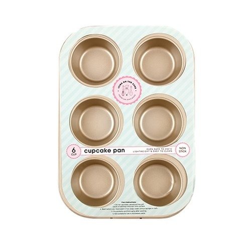 Baking Cupcake Tray 6 Cup Non-Stick Champagne 26x18x3cm