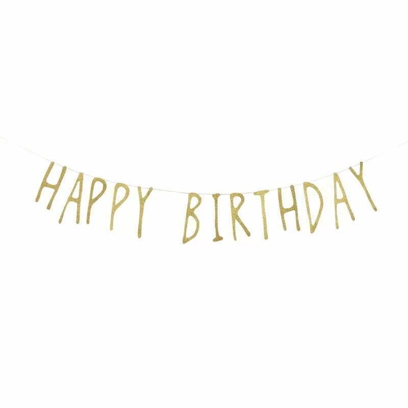 Happy Birthday Gold Glitter Letter Bunting