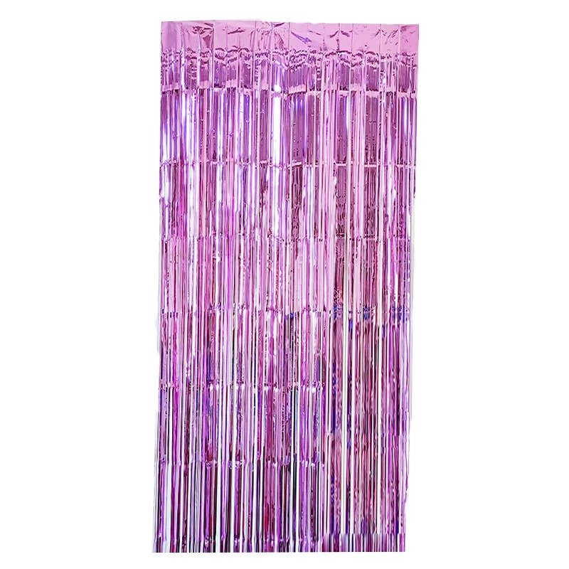 Baby Pink Foil Door Curtain 1m x 2m