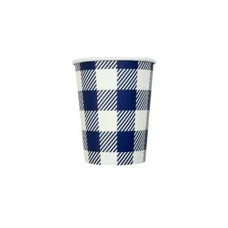 Blue Gingham Paper Cup
