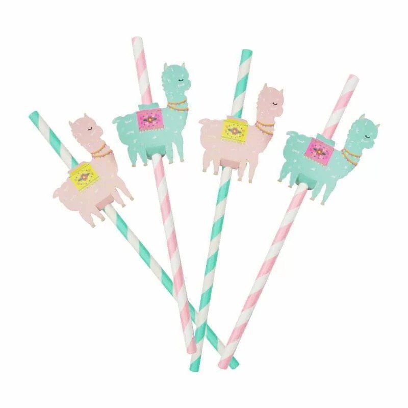 8PK Llama Paper Straws
