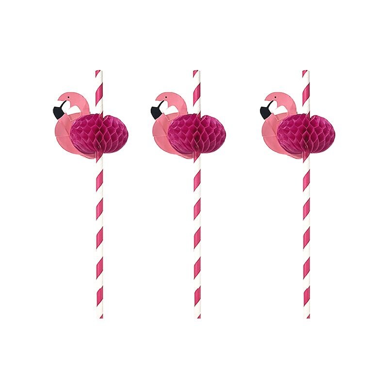 Flamingo Paper Straws 10pk