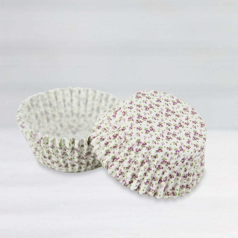 40 cupcake cups - Purple flower