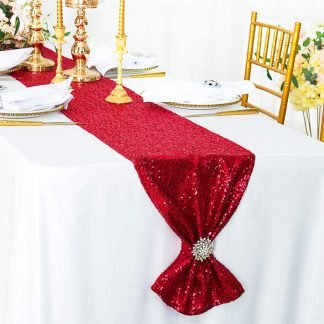 Red Sequin Table Runner - 1.8m