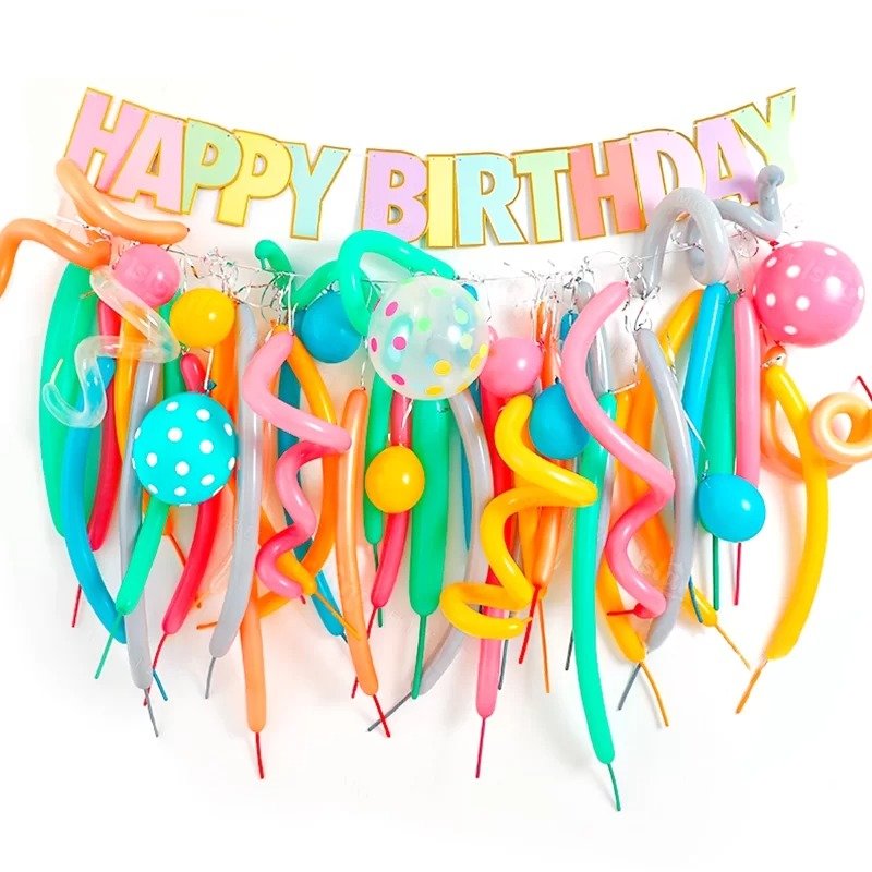 Happy Birthday Balloon Set - Color Strip