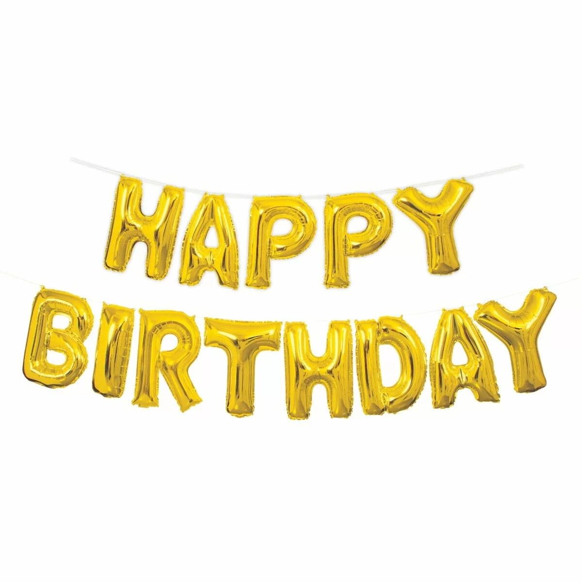 Happy Birthday Foil Balloon Set - Gold