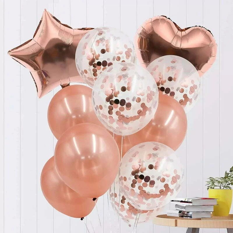 14 pc Balloon Set - Rose Gold