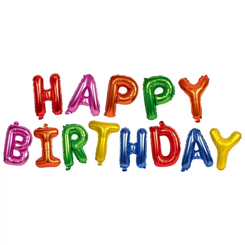 Happy Birthday Foil Balloon Set - Multicolor