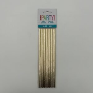 Gold Foil Paper Straws 10pk