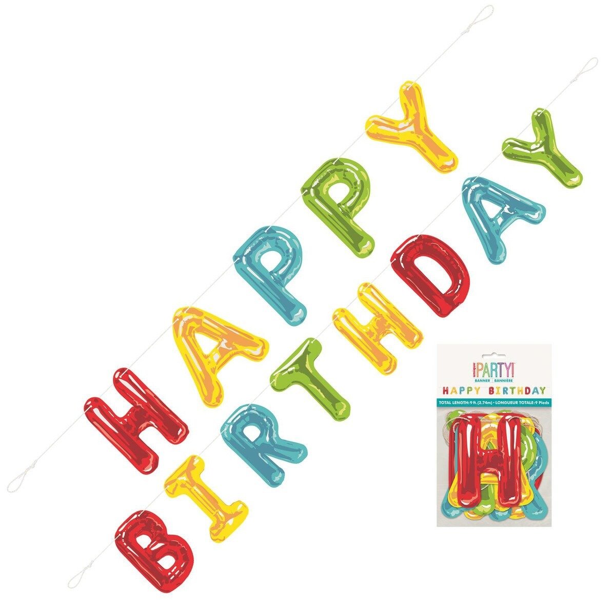 Happy Birthday Letter Banner (balloon look) 9ft