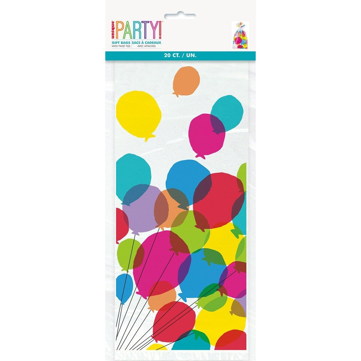 20 CELLO BAGS - BALLOONS & RAINBOWS