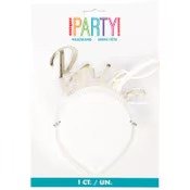 GOLD FOIL BRIDE HEADBAND WITH TULLE