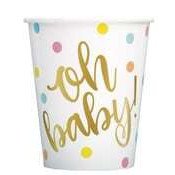Oh Baby 270ml paper cups - 8pk