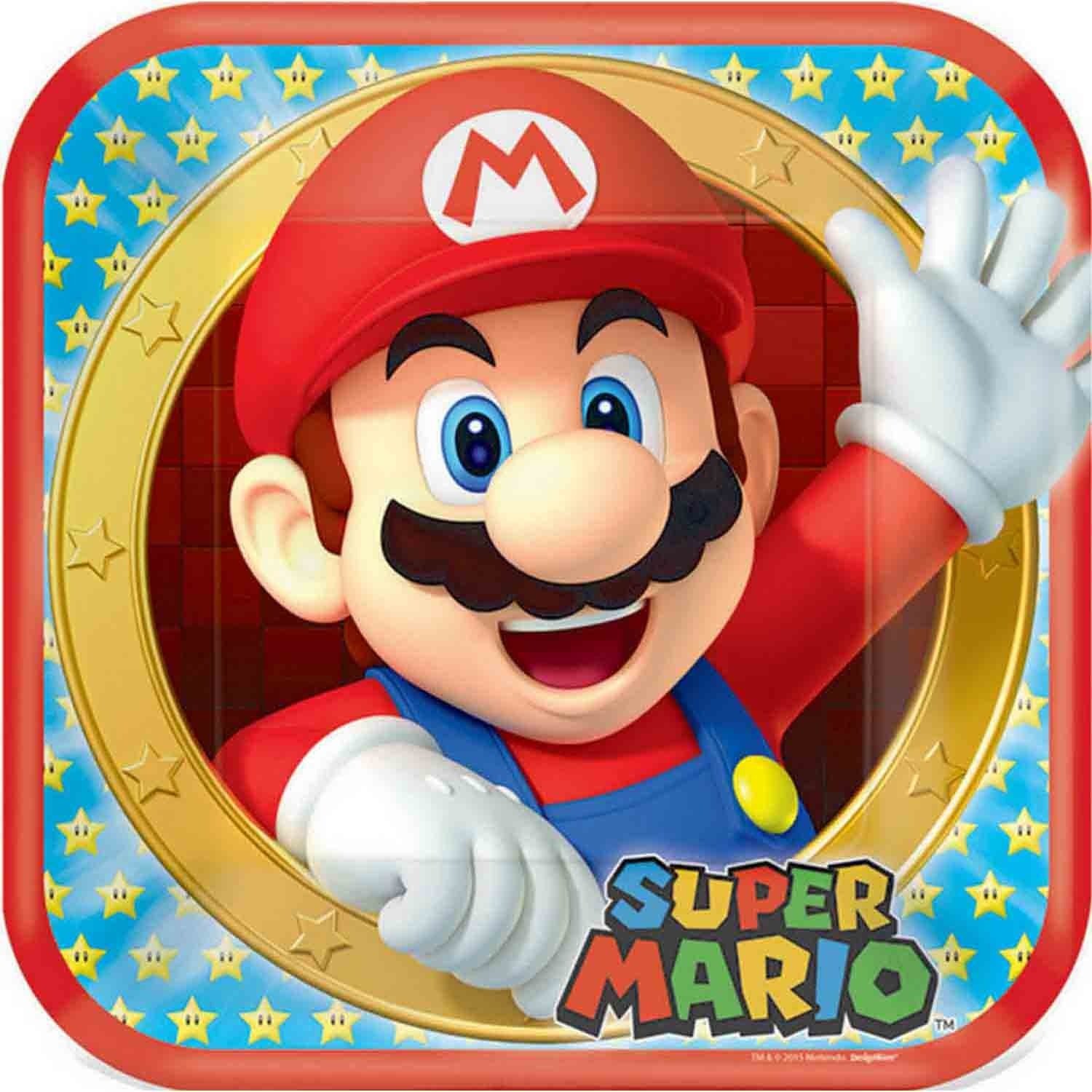 Super Mario Bros 9in/23cm Square Plates