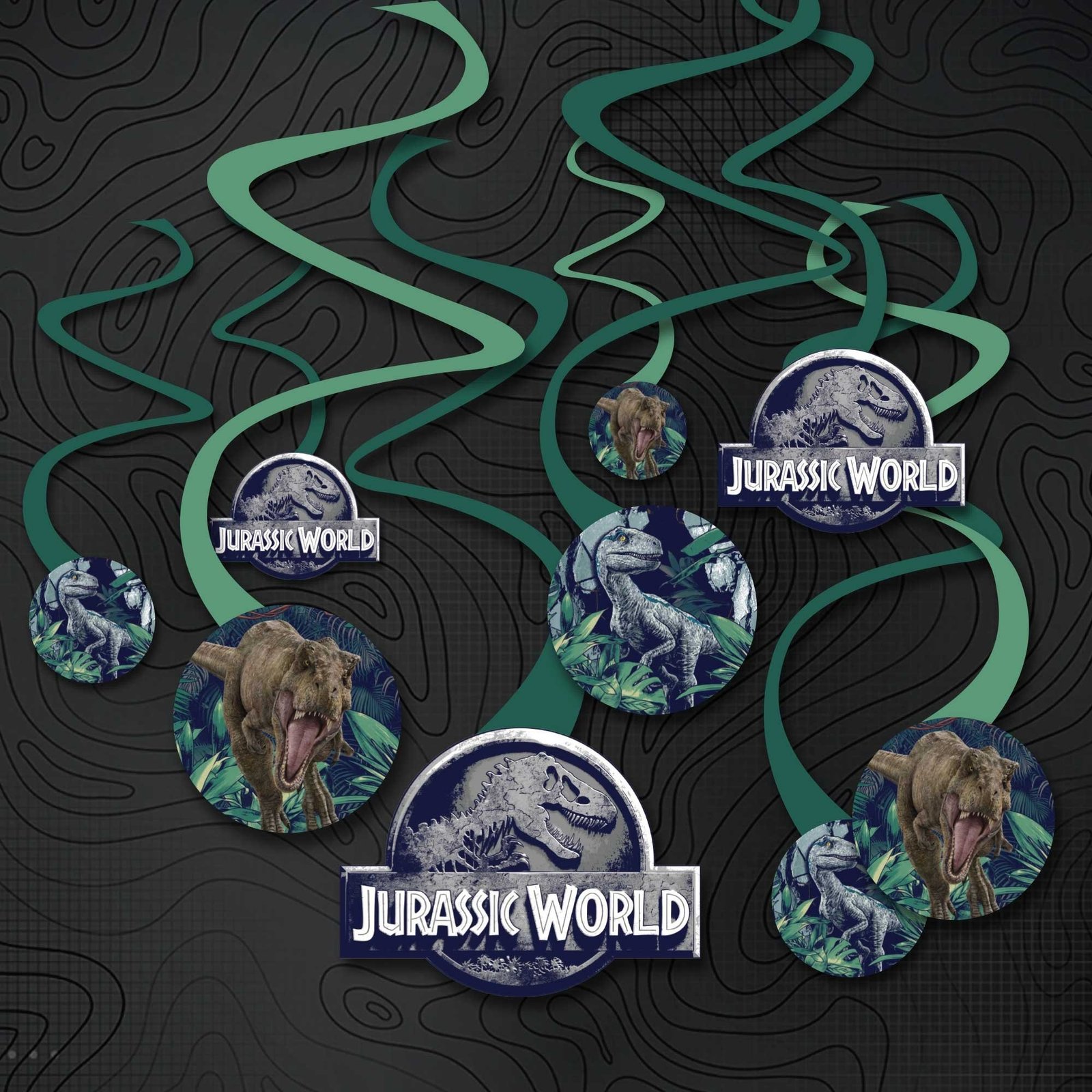 Jurassic Into The Wild Spiral Decorations