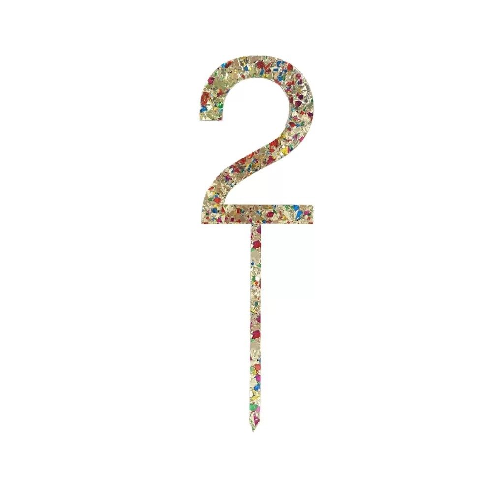 Acrylic Number Cake Topper - 2