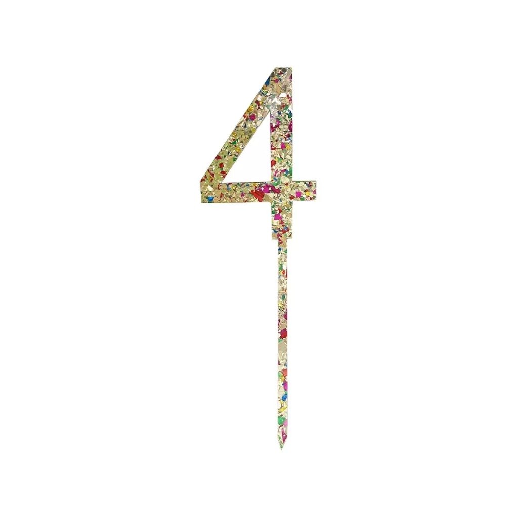 Acrylic Number Cake Topper - 4