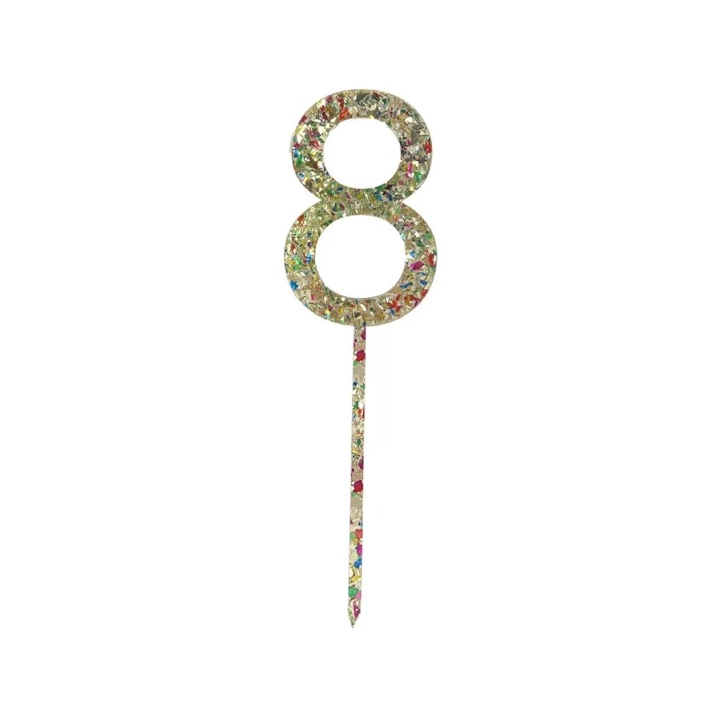 Acrylic Number Cake Topper - 8