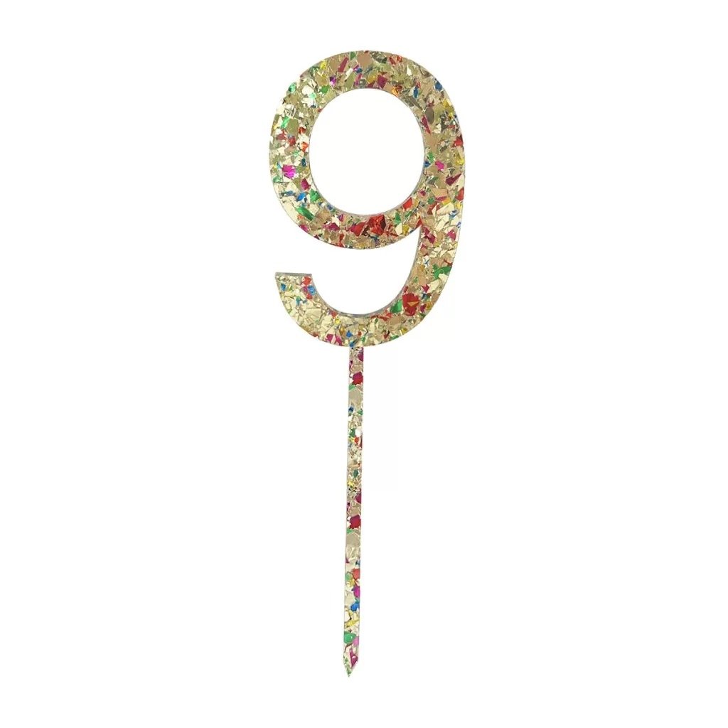 Acrylic Number Cake Topper - 9