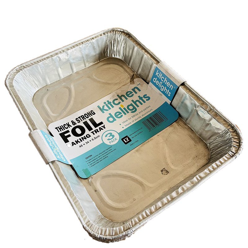 PK3 LARGE RECTANGLE FOIL TRAY 45*34*6.5CM
