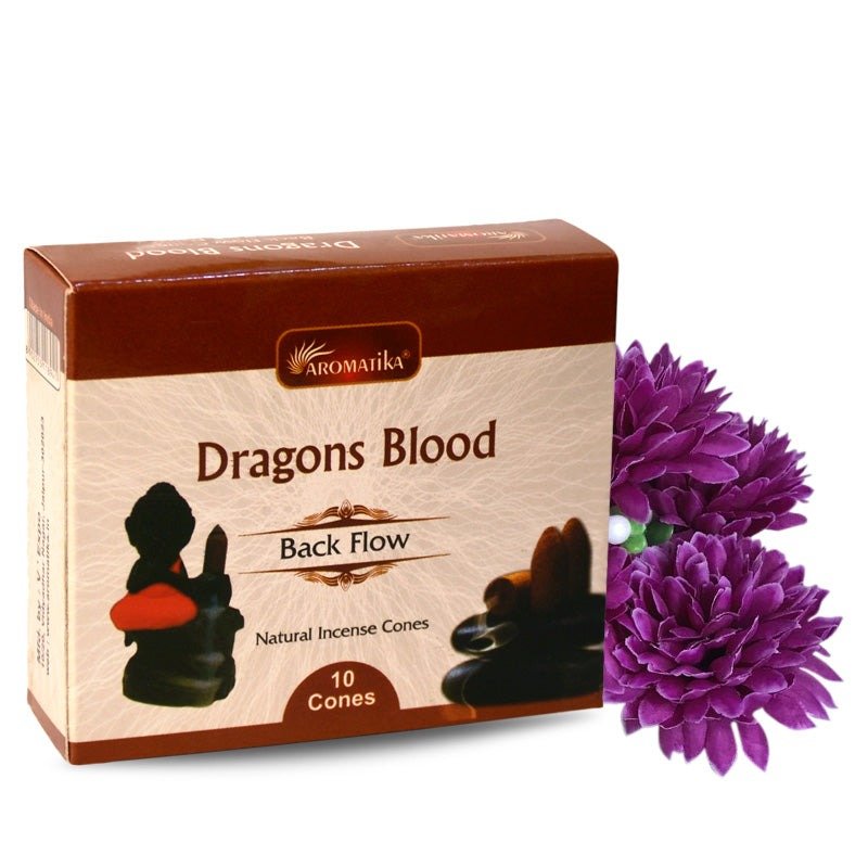 Aromatika Backflow Dhoop Cones Dragons Blood (Pack of 12)