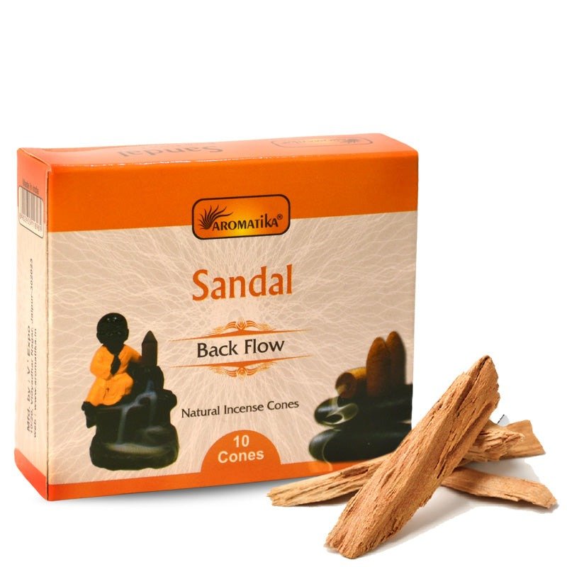 Aromatika Backflow Dhoop Cones Sandal (Pack of 12)