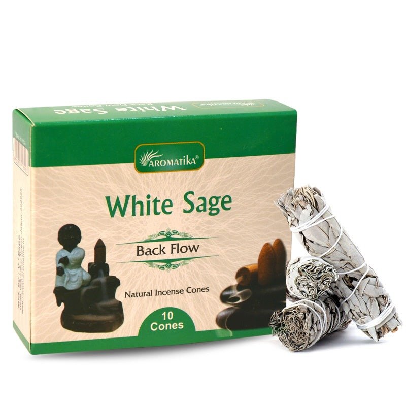 Aromatika Backflow Dhoop Cones White Sage (Pack of 12)