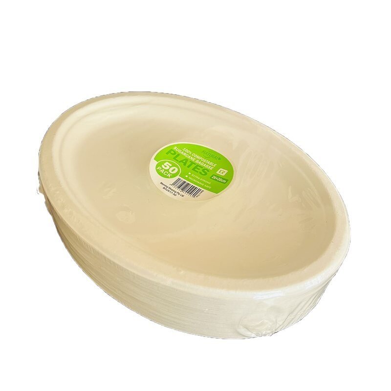 Sugarcane 26x20cm Oval Plate 50pk
