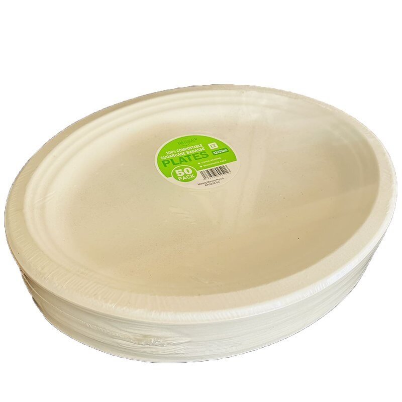 Sugarcane 32x25cm Oval Plate 50pk