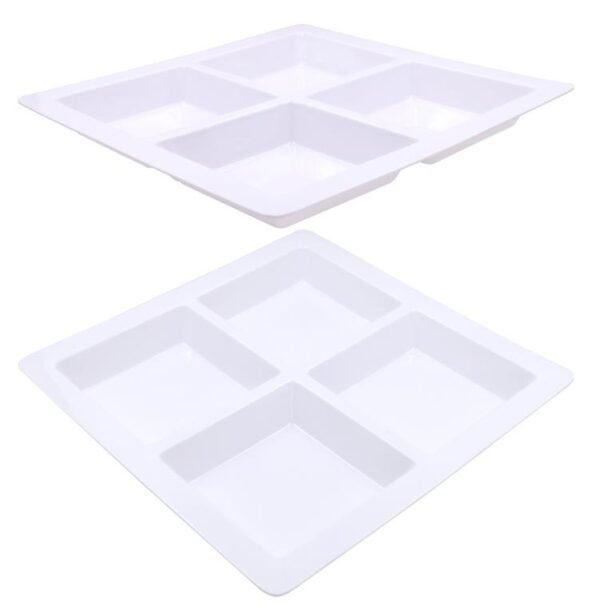 White Melamine Jumbo (4 Section) Condiment Tray - 34.5CM x 34.5CM