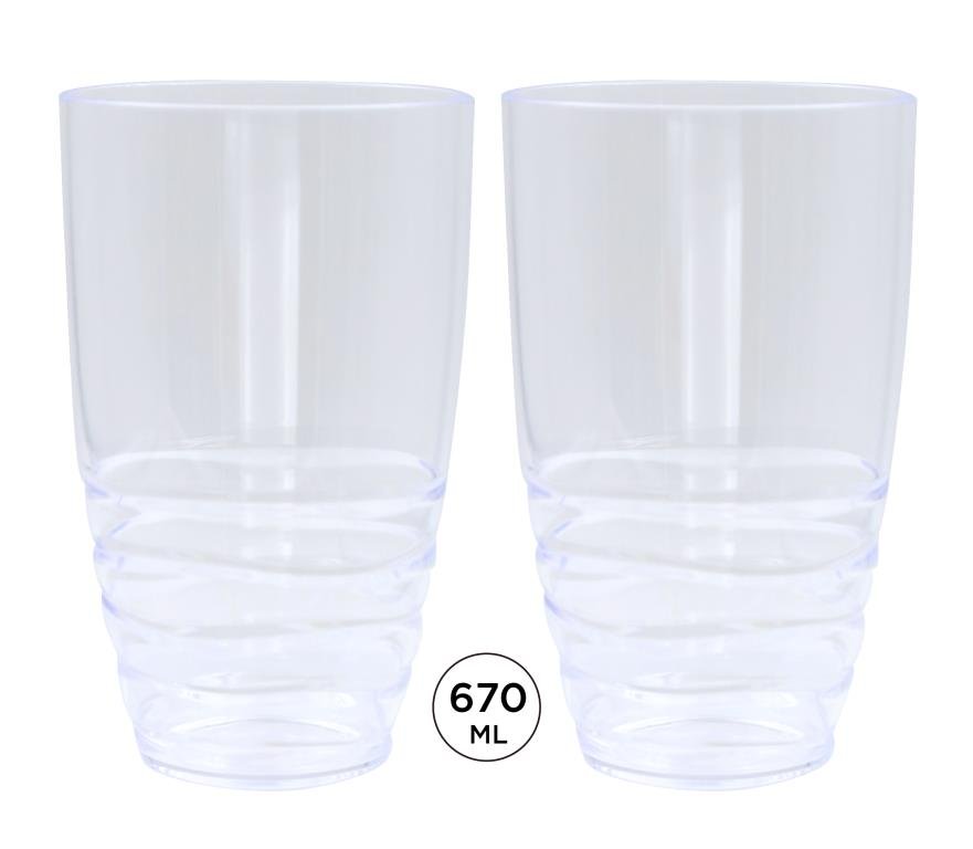 Plastic Wave Series Style Tall Tumbler-670ML