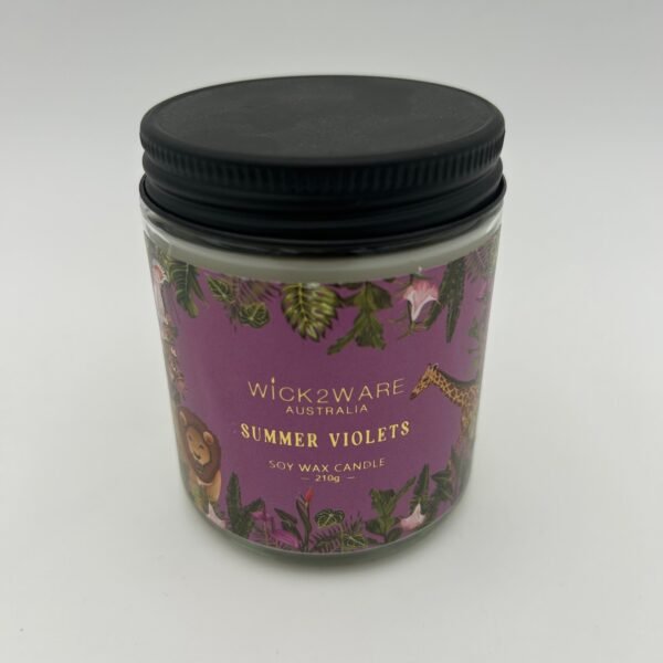 Scented Soy Wax Candle 210g - Summer Violets