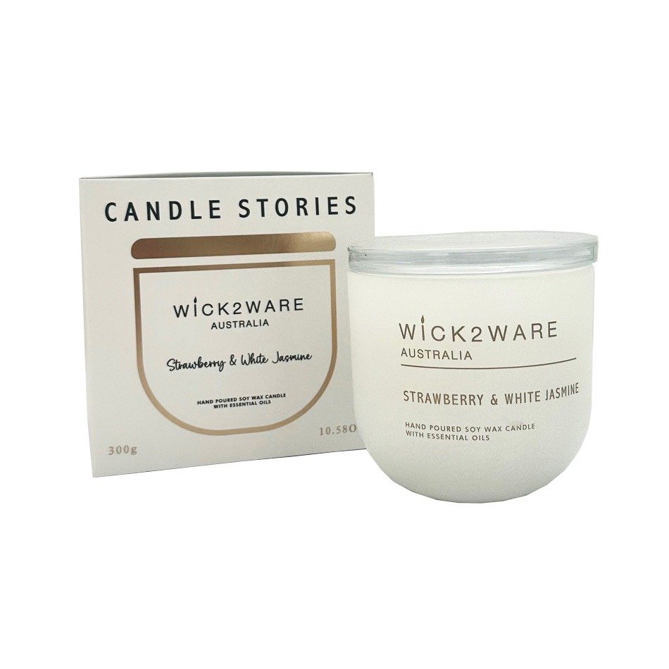 Soy Candle Jar 300g - Strawberry White Jasmine