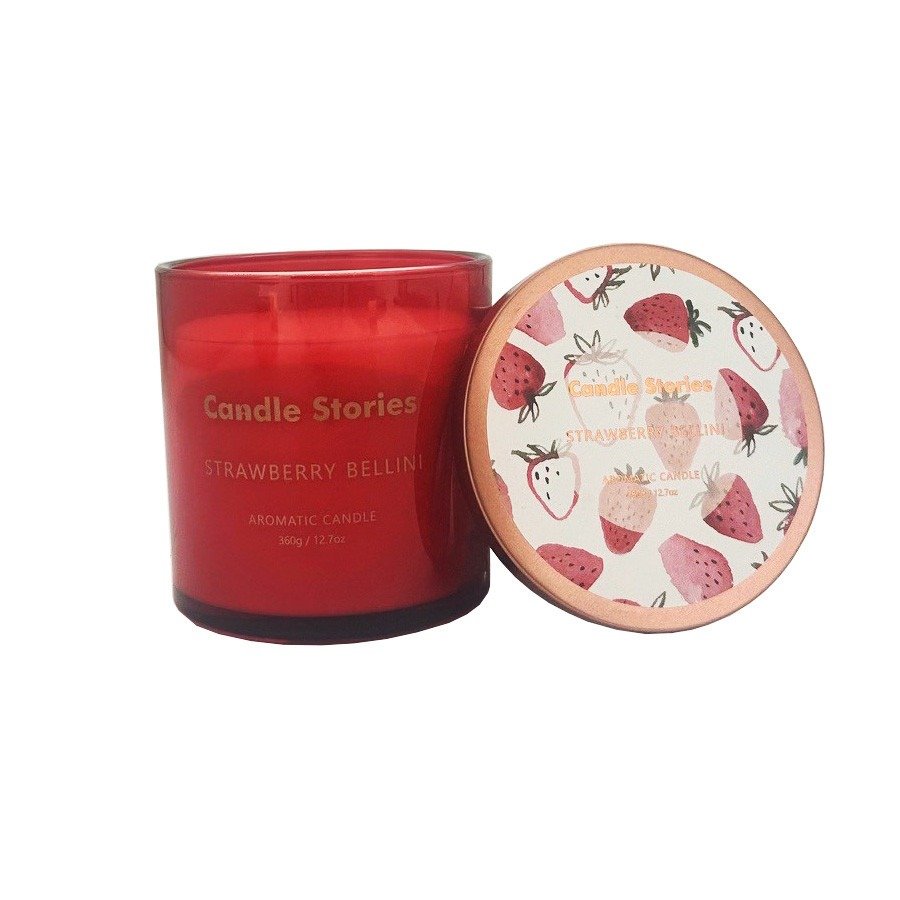 Soy Candle Jar 360g - Strawberry Bellini