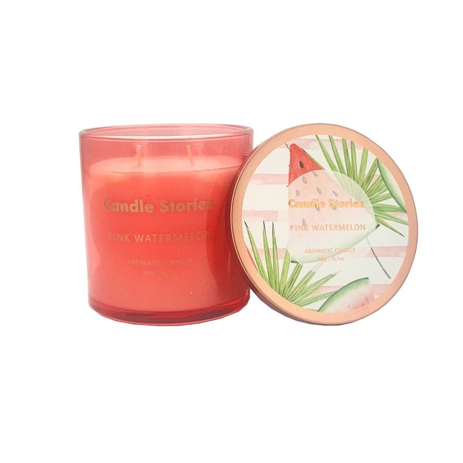 Soy Candle Jar 360g - Pink Watermelon