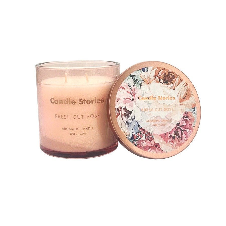 Soy Candle Jar 360g - Fresh Cut Rose