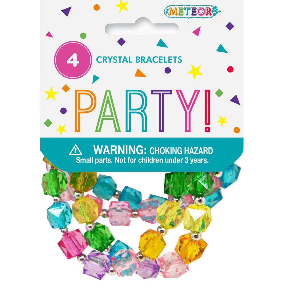 4 CRYSTAL BEAD BRACELETS