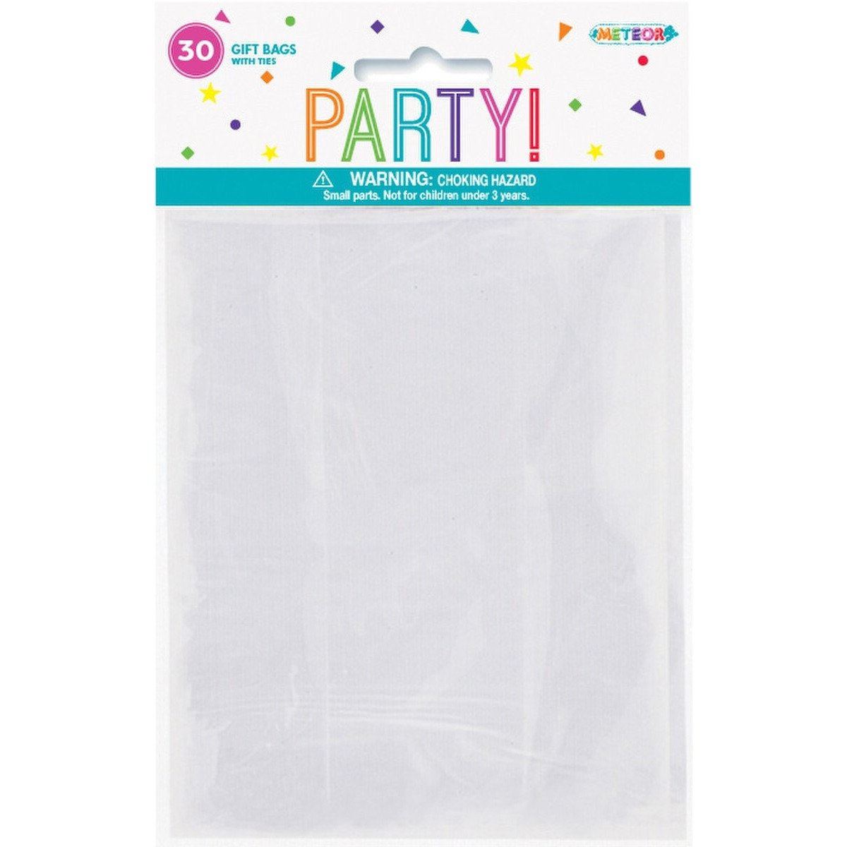 30 SMALL CELLO BAGS & TIES - CLEAR