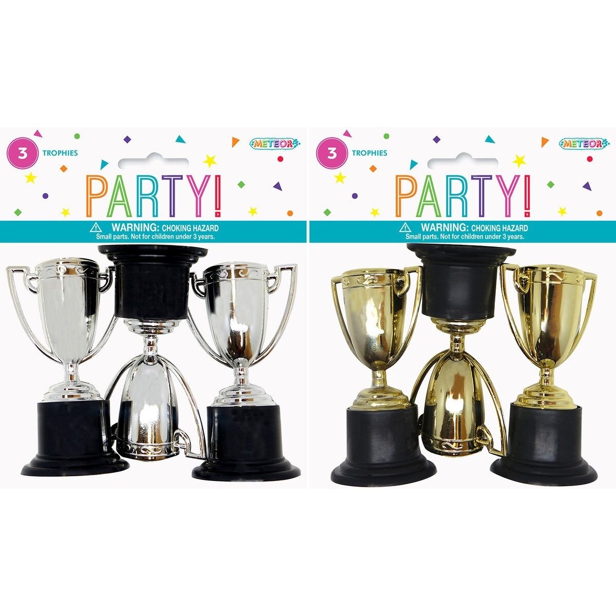 3 TROPHIES - SILVER & GOLD