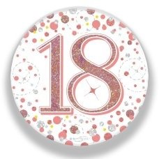Sparkling Fizz Rose Gold Badge 75mm #18