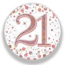 Sparkling Fizz Rose Gold Badge 75mm #21