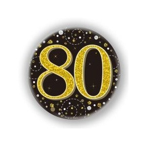Sparkling Fizz Black & Gold Badge 75mm #80