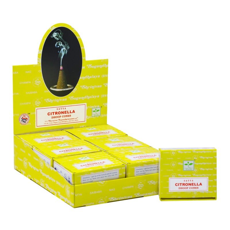 Satya (B) Citronella Dhoop Cones (Pack of 12)