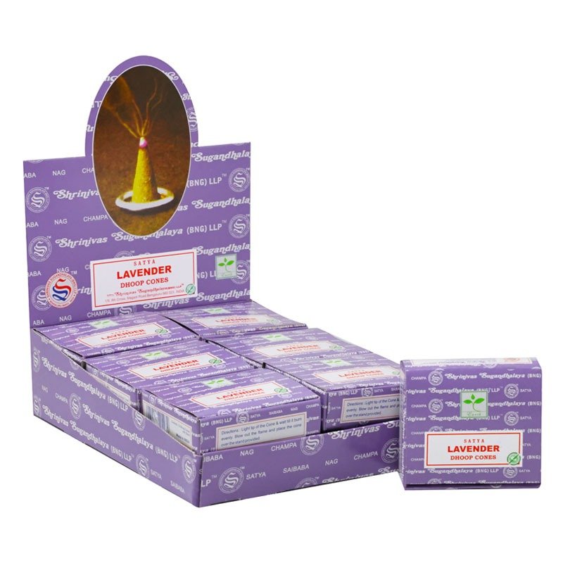 Satya (B) Lavender Dhoop Cones (Pack of 12)