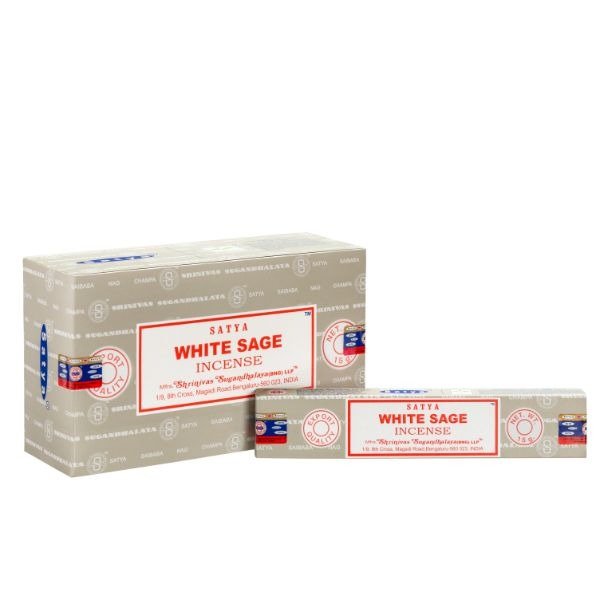 Satya White Sage Perfumed Agarbatti 15 Gms Pkg (Pak of 12)