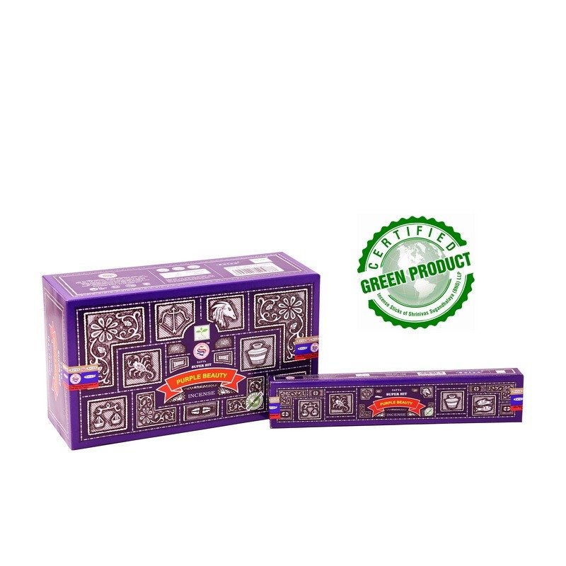 Satya (BANG) SH Purple Beauty Incense Stick 15 Gms (Pack of 12)